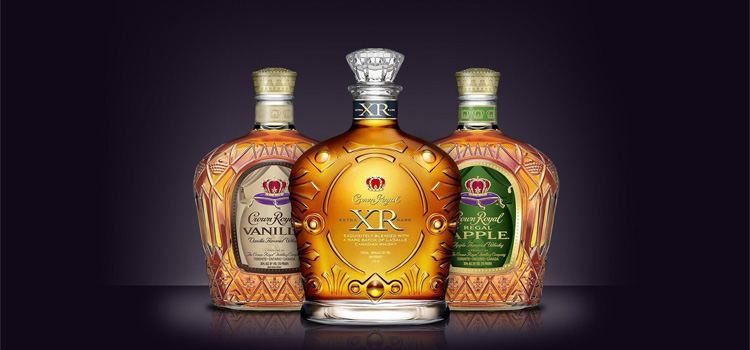Crown Royal XR, Vanilla, and Regal Apple bottles